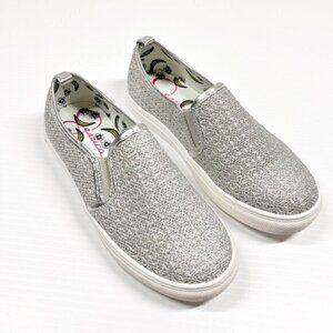 Jessica Simpson Kids Dayna Sparkle Slip-On Sneaker Shoes Size 2 Silver